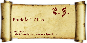 Markó Zita névjegykártya